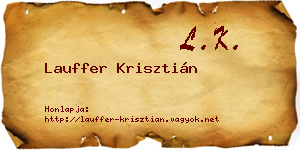 Lauffer Krisztián névjegykártya